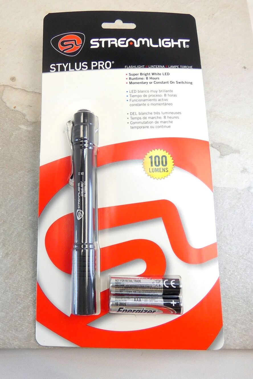 Streamlight Stylus Pro Flashlight w/2 (AAA Batteries) 100 Lumens NEW